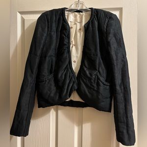Wilfred little mood black insulated silk mix blazer jacket